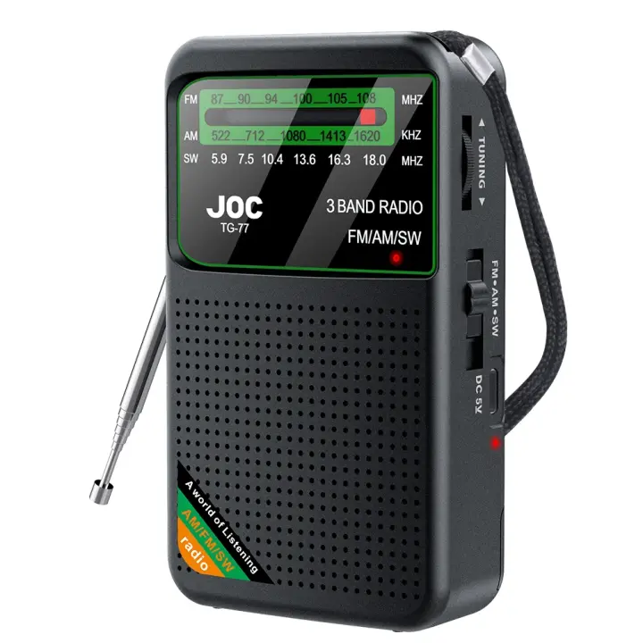 Radio JOC TG-66 Negras FM AM SW operada por batería, altavoz incorporado, soporte de Radio, búsqueda automática Nuevo , ENVIO 24H - 1