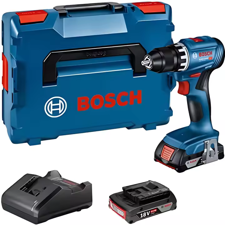 Bosch Professional 18V System GSR 18V-45 - Atornillador a Batería (45 Nm, 8 Mm, 2 Baterías X 2.0Ah, Azul) - Taladradoras y Atornilladoras - 1