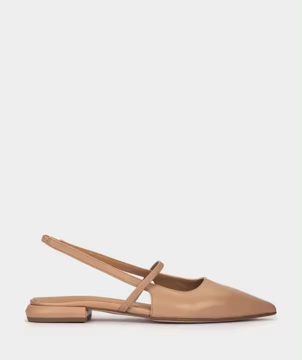 Pedro Miralles Bailarinas destalonadas de piel en color camel modelo GONDOMAR en tonos Marrones. Hecho a mano en España. - 1