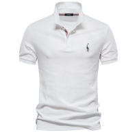 Camisas Polo De Algodón Para Hombre AIOPESON Estilo Casual Manga Corta Solida Nuevo Ropa De Verano Antipelusa - details 5