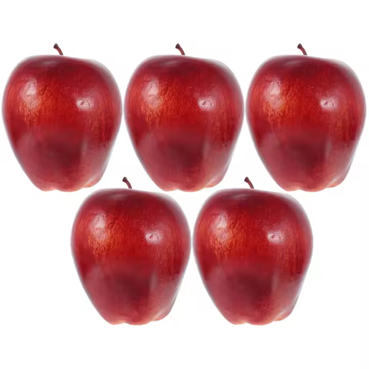 5 Pcs Decoración De Casa Falsa Fruta De Serpiente Roja Modelo Simulación Manzanas Artificiales Para Cocina Decoración Fotografía - 1