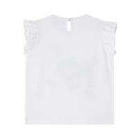 Newness - Camiseta Manga Corta Bebé Niña Estampado Paraguas Volando - Blanco - details 1
