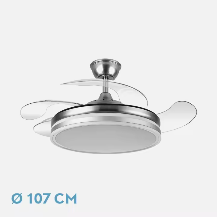 Ventilador Bayomo 59w 6980lm niquel 4 Aspas - 1