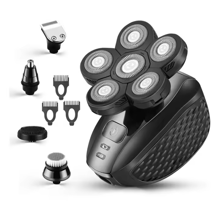 Afeitadora eléctrica LK-6300 para hombre, multifuncional, cortapelos, set de aseo, carga USB, inalámbrica, resistente al agua - 1