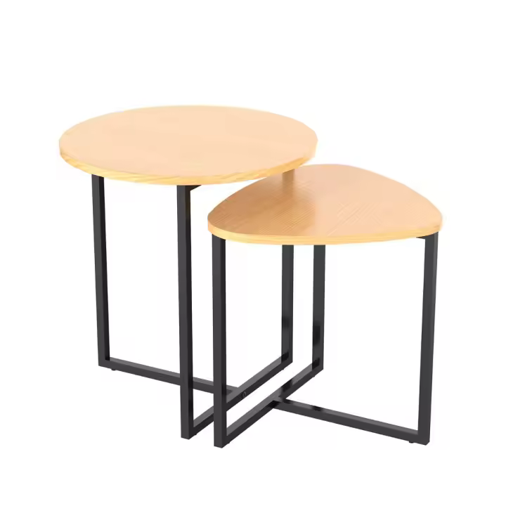 Set de 2 mesas auxiliares MOA Vinthera madera/negro - 1