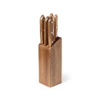 Set de 5 Cuchillos ALMALUX con Tacoma de Madera de Acacia, Acero Inoxidable, Mango Ergonómico, Diseño Elegante y Compacto - details 0