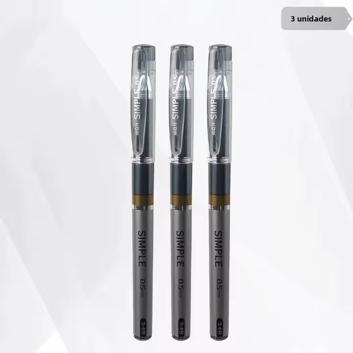 Lápiz Gel Negro WQN 3/6/12PCS 0.5mm Gran Capacidad De Punta Tinta Negra Para Exámenes Y Oficina Suministros Escolares - 1