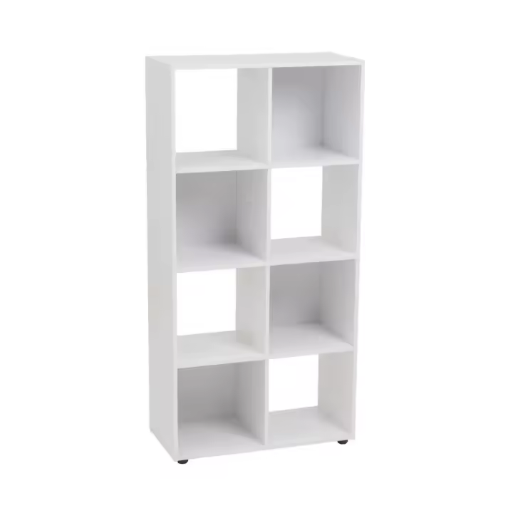 Estantería cubo con estantes de MDF blanca de 60x120 cm - 1