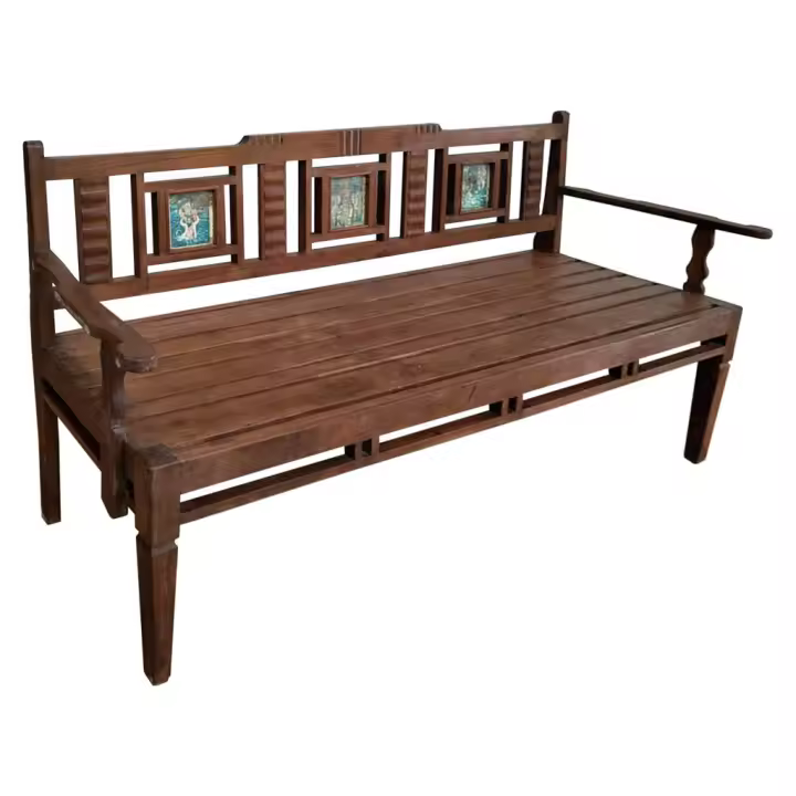Banco de madera marrón 183x58x95 - 1