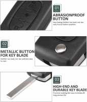 Banner - Carcasa mando llave del coche 3 botones compatible con citroen y peugeot negro