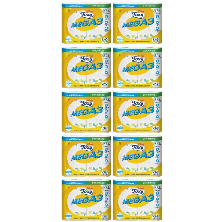 FOXY Papel Cocina Mega3 2 Rollos Pack 10 Total 20 Rollos - 1