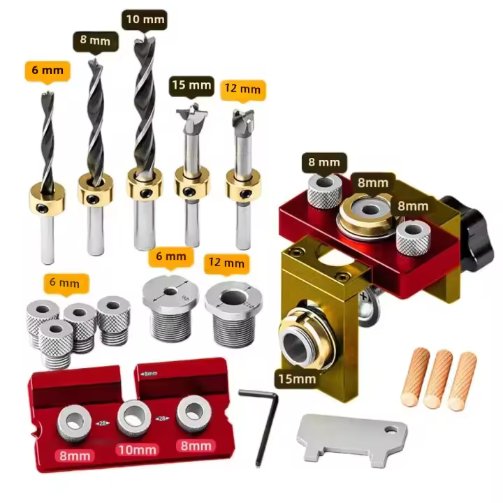 Kit De Guía De Perforación 3 En 1 Con Clip De Posicionamiento Y Locador De Taladro Para Carpintería Y Herramientas De Soldadura De Madera - 1
