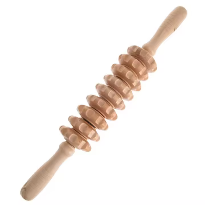 Rodillo De Masaje De Madera Para Puntos Trigénicos Y Libro De Masaje Manual Para El Gimnasio Uso Doméstico Alivio De Músculos Dolorosos Y Cellulite - 1