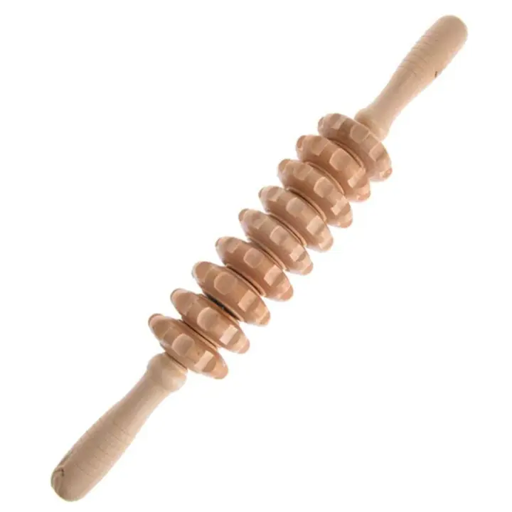 Rodillo De Masaje De Madera Para Puntos Trigénicos Y Libro De Masaje Manual Para El Gimnasio Uso Doméstico Alivio De Músculos Dolorosos Y Cellulite - 1