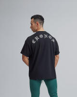Camiseta De Algodón Grande Para Hombre Deportiva De Verano Camiseta De Fitness Con Estampado Letter O-Neck Manga Corta Para Gimnasio Y Ejercicio - details 3