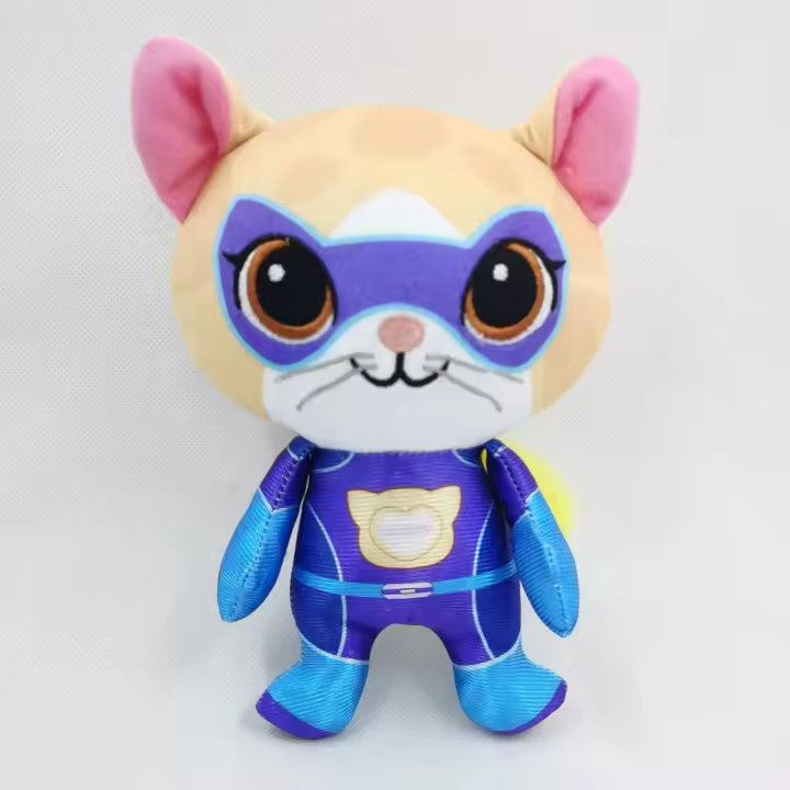Juego De 4 Peluches De Gatos Super Kitties Anime Muñecos De Peluche Suaves Cristal Azul Verde Amarillo Juguetes Para Niños - 1