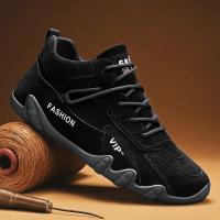 Botas De Piel Impermeables Para Hombre Botines De Motor Casuales Con Cordones Suela De Goma Tacón Plano Talla Verdadera - details 7