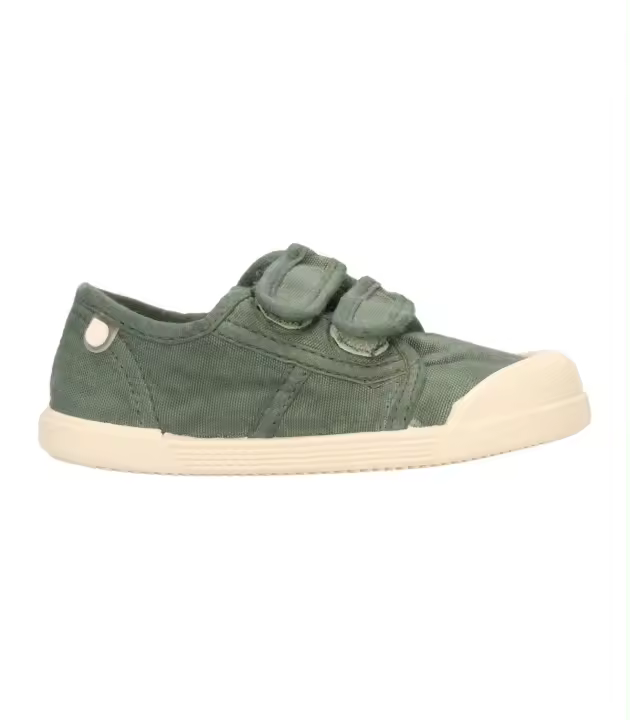 Zapatilla barefoot IGOR LONA V. flexible y blandita con velcro para niño y niña. 100% algodón. Hecha en España. - 1
