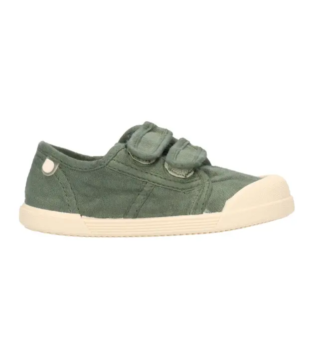 Zapatilla barefoot IGOR LONA V. flexible y blandita con velcro para niño y niña. 100% algodón. Hecha en España. - 1