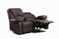 ECODE Sofá Canapé de 2 plazas reclinable con Masaje de Ondas Vibraciones, Calor Lumbar, Piel sintética ECO-8590/2 (Beige) ECO-DE - details 2