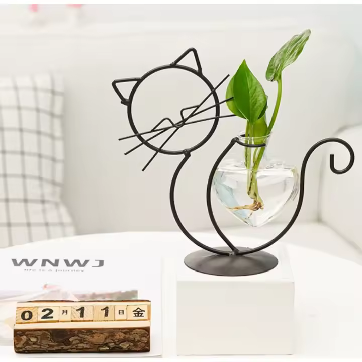 Vaso De Flor De Acero Inoxidable Para Casa Y Sala De Estar Decoración Creativa De Mesa De Comedor Máquina De Hierro Floral Simple - 1