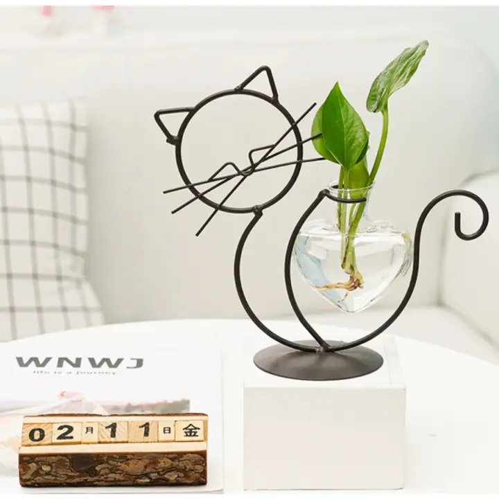 Vaso De Flor De Acero Inoxidable Para Casa Y Sala De Estar Decoración Creativa De Mesa De Comedor Máquina De Hierro Floral Simple - 1