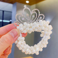 Cinta Elástica De Pelo Con Corona De Perlas Para Niñas Accesorios De Cabello De Moda Para Niños Cuidado Personal Y Belleza - details 3