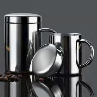 Taza De Café De Acero Inoxidable 200/300/400ML Taza Termo Doble Capa Antigolpes Portátil Para Bebidas Como Cerveza Té Jugo - details 0