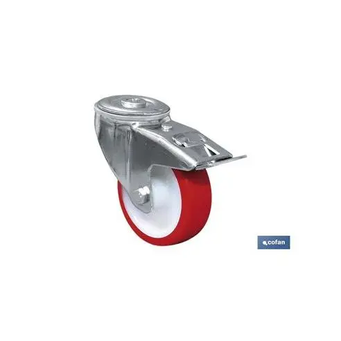 Cofan Rueda de Poliuretano Pasante/freno Ø80x30mm - Alta Resistencia - 1