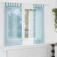 vidaXL Cortinas de gasa con trabillas 2 uds 140x140 cm en color Morado/Terracota/Tuquesa y más | protección solar decorativa para ventanas hogar oficina dormitorio fácil de instalar - details 2