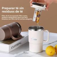 Taza De Café Aislada De 550ml De Acero Inoxidable 304 Con Tapa Y Cuchara Strainer Portátil Para Oficina Y Viaje - details 2