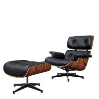 EU Stock TY321 XL Classic Recliner Light Acid Branch Armchair Black Cowhide Black Big Head Foot Deck Chair 360° Swivel Lounge Chair Furniture Genuine Leather Recliner Chair Modern Lounge Chair with Ottoman for Home Living Room Office (Black) - details 0