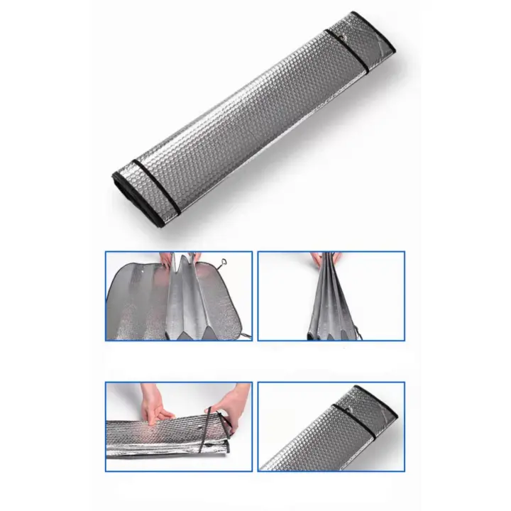 LILI HOME Parasol de Coche Doble Cara Plateada con Ventosas 60 x 130 / 70 x 140 / 80 x 170 cm. Diseñado para proporcionar una máxima protección, este parasol está fabricado con material reflectante de alta calidad que ayuda a mantener el interior de tu ve - 1