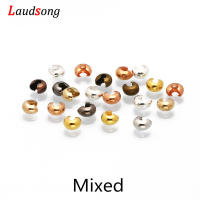 100pcs Cubos De Cobre Redondos Para DIY Joyería Hacer Manualidades Abalorios Espaciadores Tamaños 3-4-5mm Terminales Abiertas - details 9