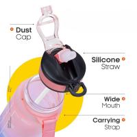 Botella De Agua Deportiva De 32 Oz Reutilizable Con Tiempo Para Beber Y  Motivacional Para Gimnasio Y Exterior Material PC - details 1