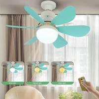 Ventiladores de techo con luces y control remoto, ventilador de techo de 30 W con luz regulable, ventilador de techo silencioso de 6 aspas, 3 temperaturas de color, 3 velocidades - details 1