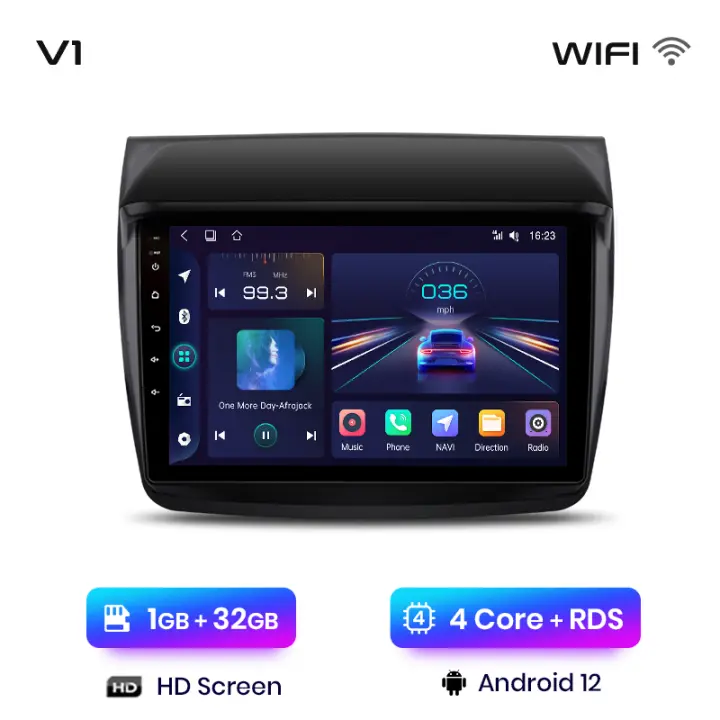 Junsun Android 13 inalámbrico CarPlay Android Auto Radio para Mitsubishi Pajero Sport 2 L200 Triton 2008 2009 2010 2011 2012 2013 2014 2015 2016 coche Multimedia navegación GPS autorradio - 1