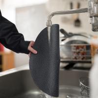 Juego de 6 manteles individuales redondos, resistentes al calor, tejidos clásicos, redondos de 13.5 pulgadas de diámetro, para mesa de cocina, gris - details 2