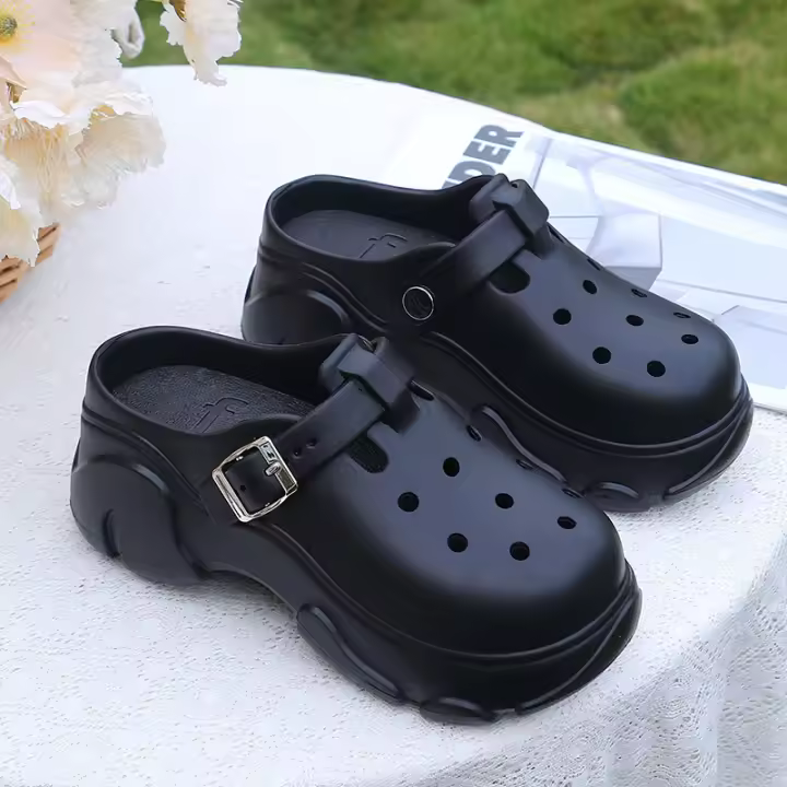 Sandalias De Playa Para Mujer Moda Verano Plataforma Alta Antideslizante Resistentes Al Desgaste Tacón Alto Zapatillas De Jardín - 1