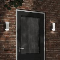 vidaXL Apliques de exterior 2 unidades acero inoxidable Color Negro,  Plateado, y mas - details 1
