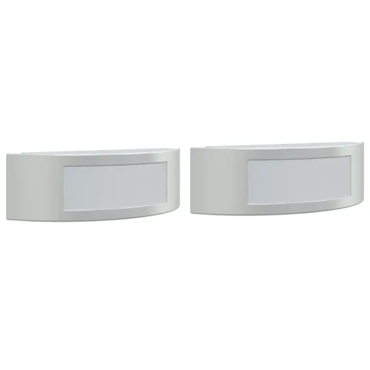 vidaXL Apliques de exterior 2 unidades acero inoxidable Color Negro,  Plateado, y mas - 1