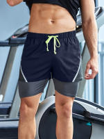 Shorts De Verano Para Hombre Transpirables Casual Con Cintura Elástica 2 En 1 Deporte Secado Rápido Running Doble Capa - details 6