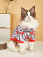 Camiseta Para Perro Con Estampado De Sandía Y Rayas Ropa De Verano Para Mascotas Moda Transversal Adecuada Para Perros Y Gatos - details 2