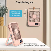 Ventilador De Escritorio Portátil Con USB Recargable 180° Inclinable Plegable Con Pantalla De Potencia 5 Velocidades Ultra Silencioso - details 2