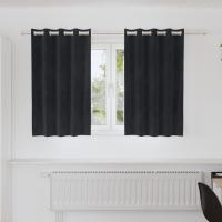 Cortinas opacas vidaXL con ojales 2 pcs de terciopelo negro - details 0