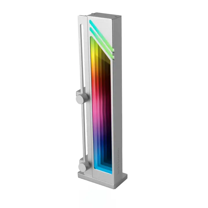 Mars Gaming MCA-GCB, Soporte para Tarjeta Gráfica, Iluminación ARGB Infinity Mirror, Soporte GPU con Sincronización ARGB, Base Magnética Antideslizante, Compatibilidad Universal, Soporte Tarjetas Gráficas Negro o Blanco - 1