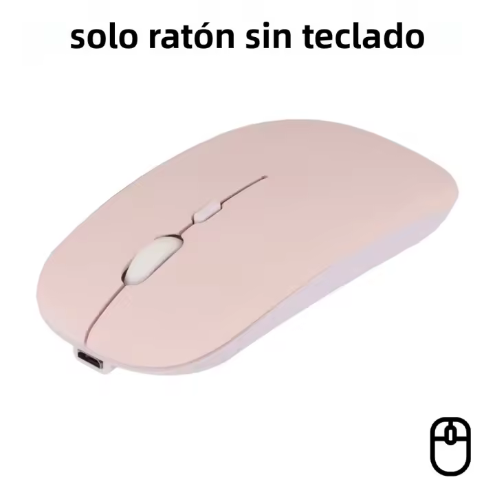Teclado Inalámbrico Y Ratón Para Apple Samsung Bluetooth Compatible Con iPad iPhone Tablet Laptop Soporte Multilenguaje Incluye Español Portugués Ruso Francés - 1