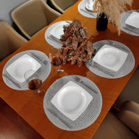Juego De 6 Tapetes Redondos Tejidos a Mano Para Mesa De Comedor Navidad Y Bodas 34cm Resistente Al Calor Ecológicos De Poliéster Y Algodón - details 17