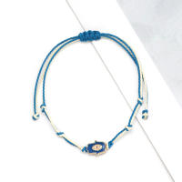 Pulsera De Encanto Ojo De Hamsa De Mano Turca Ajustable Para Hombres Y Mujeres Joyería De Moda Con Cadena Tejida Metálica Unisex - details 4
