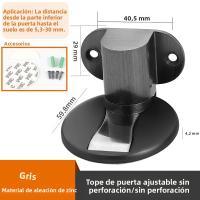 Parador De Puerta Magnético De Aleación De Zinc Sin Perforar Ajustable En Altura Soporte De Puerta Anticolisión Obrero Oculto Herramienta De Puerta Multicolor - details 13